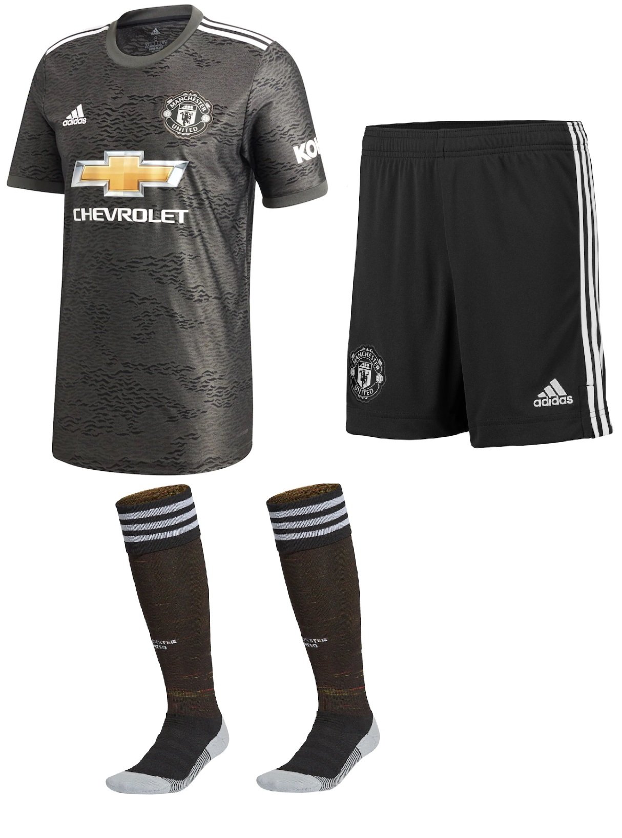Kit adulto oficial Adidas Manchester United 2020 2021 II jogador